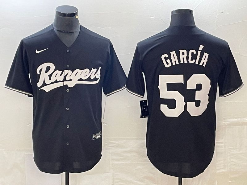 Men Texas Rangers #53 Garcia Black Game Nike 2023 MLB Jersey style 1->texas rangers->MLB Jersey